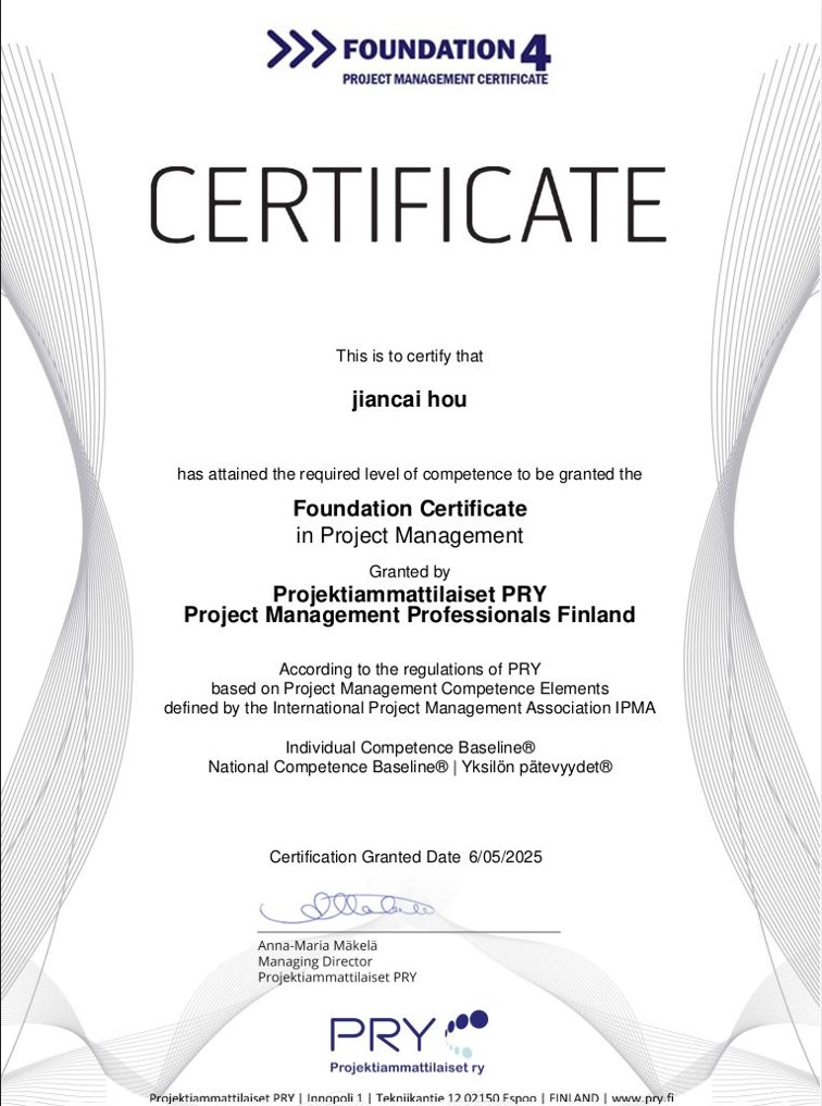 Foundation Certificate in Project Management